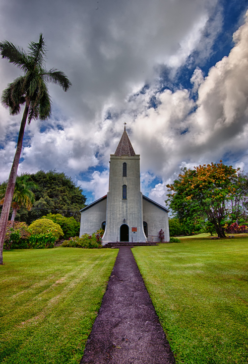 Wananalua Church at Hana Fine Art Photograph on Metal