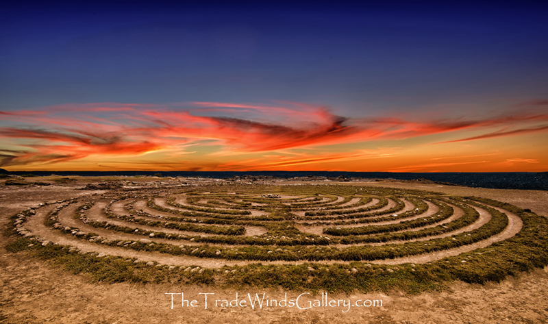 Labyrinth Meditation Maze at Kapalua Fine Art Photograph on Metal