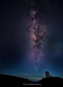 Telescope to the Stars Milky Way and Halekala Fine Art Photograph on Metal