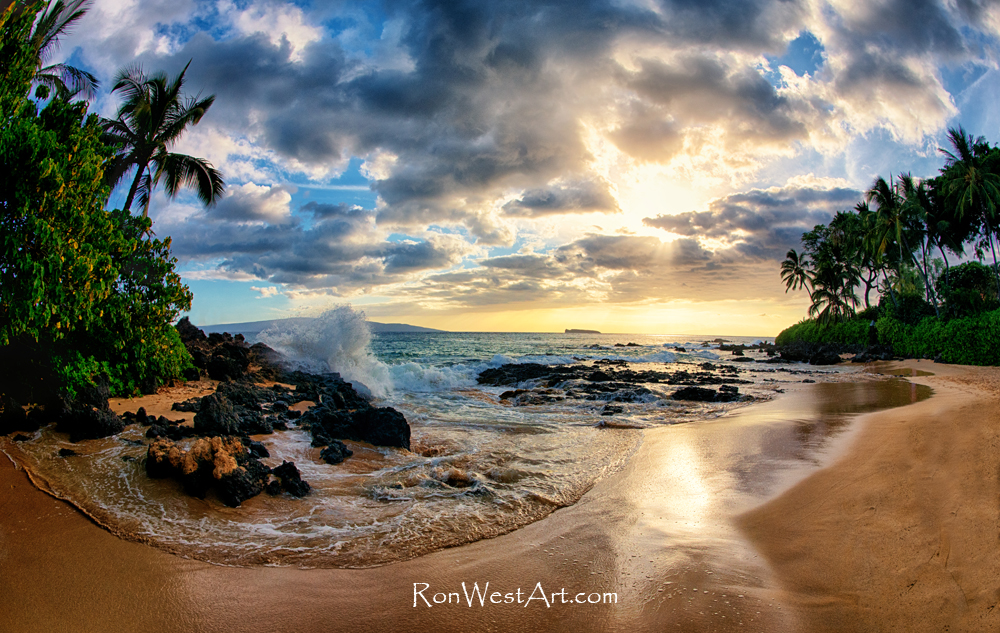 Secret Beach Sunset    Maui Secret Beach Sunset Photograph