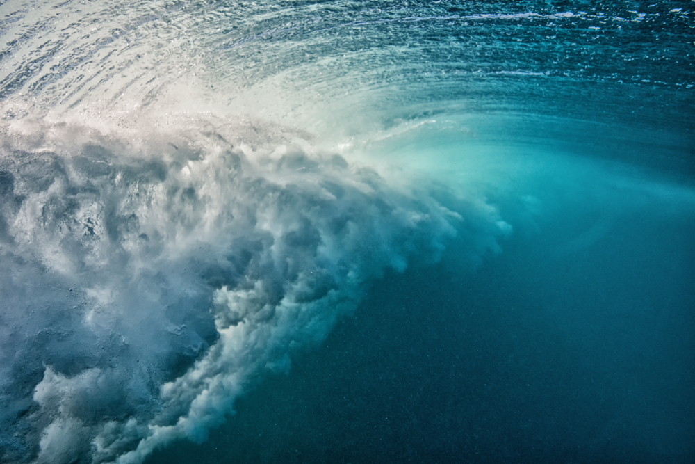 Under the Curl     underwater wave photo