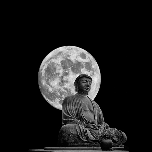 Buddha and the Moon Fine Art Photograph on Metal